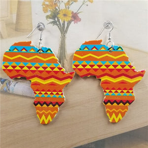 Africa Earrings - Vibrant Print