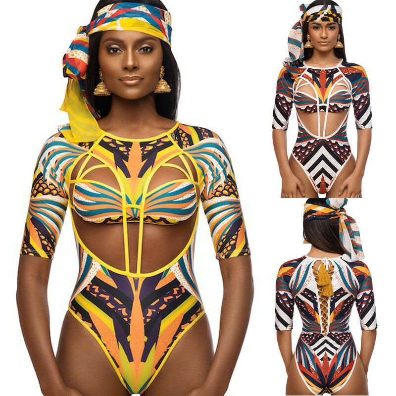 Ancient Egypt Yellow Bodysuit with Sleeves