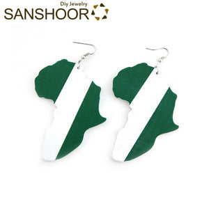 Africa Earrings - Flag of Nigeria