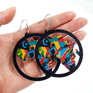 African Continent Hoop Earrings